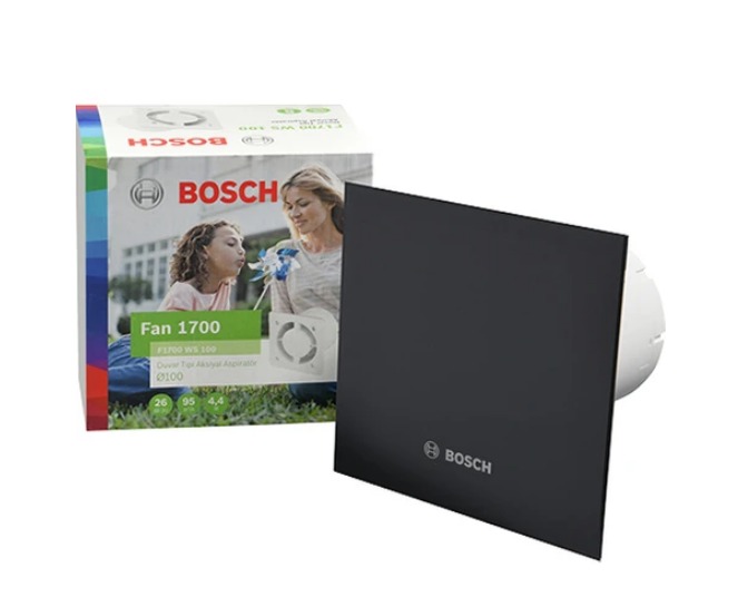 Bosch Banyo Aspiratörü / Fanı 1700 Serisi Parlak Siyah 100 mm Çap